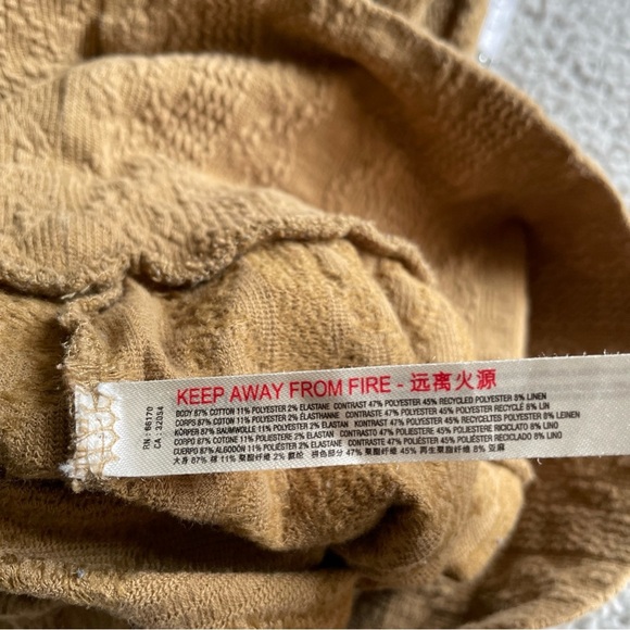 Free People Movement M Brown  Ribbed Cropped Hoodie Thumbholes Athleisure Fairy - Picture 5 of 12